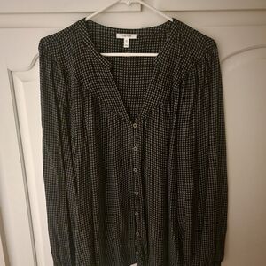 Maurices Black and White Checkered Blouse